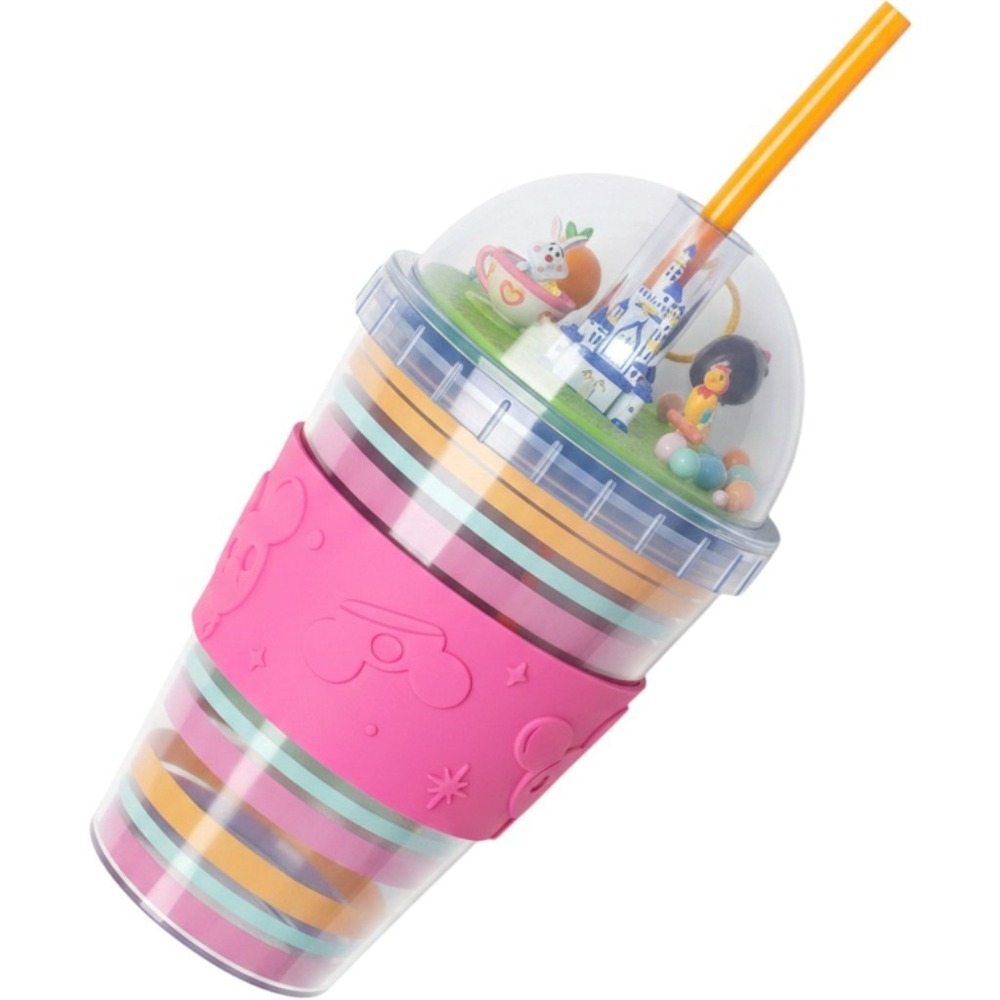 Disney Parks Jerrod Maruyama Kingdom of Cute Pink Cup Tumbler with Straw NEW